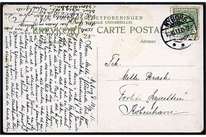 5 øre Fr. VIII på brevkort fra Nyborg til soldat på fortet Lynetten ved København.