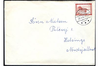 30 øre Fredning på brev annulleret med brotype IId Nyker d. 20.6.1961 til Helsinge.