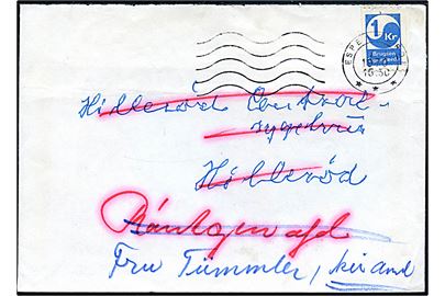 Espergærde Brugs 1 kr. dividende mærke på brev fra Espergærde d. 7.3.1970 til Hillerød. Ikke udtakseret i porto. Bagklap mgl.
