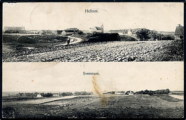 5 øre Fr. VIII på brevkort (Hellum & Svennum) annulleret med stjernestempel JERSLEV JYLLAND og sidestemplet Brønderslev d. 6.9.1910 til Øster Vrå.