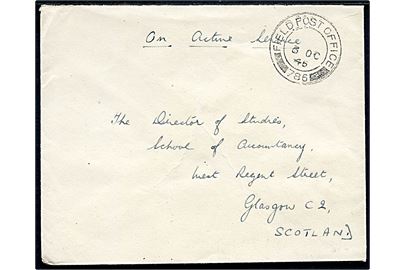 Ufrankeret OAS feltpostbrev stemplet Field Post Office 786 (= Oslo, Norge) d. 6.10.1945 til Glasgow, Scotland.