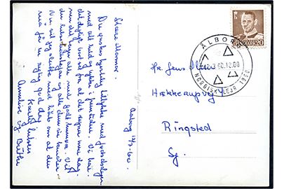 20 øre Fr. IX på brevkort (DUI Nordisk Lejr) annulleret med særstempel Ålborg Nordisk Lejr 1960 d. 2.7.1960 til Ringsted.