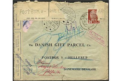 24 pfg. Pieck single på underfrankeret brev fra Flöha d. 18.1.1952 til Hellerup, Danmark. Udtakseret i porto og siden returneret som Modtagelse Nægtet. Åbnet af det østtyske postvæsen for at finde afsender.