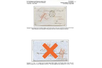 1856. Ufrankeret portobrev fra Glasgow d. 24.2.1856 til postmesteren i Ahrensburg, Holstein via Hamburg.