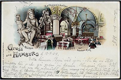 Tyskland, Hamburg Gruss aus med Rathsweinkeller. W. Hagelberg no. 36903.