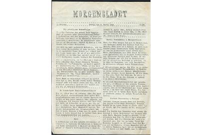 Morgenbladet, 1. Aargang no. 99 d. 9.3.1945. Illegalt blad på 2 sider i ca. A4 format.