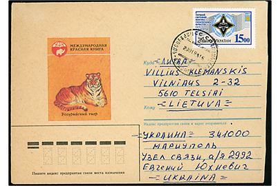 15 Karb Verdenskongres single på brev fra Mariupol d. 20.1.1993 til Telsiai, Litauen. 