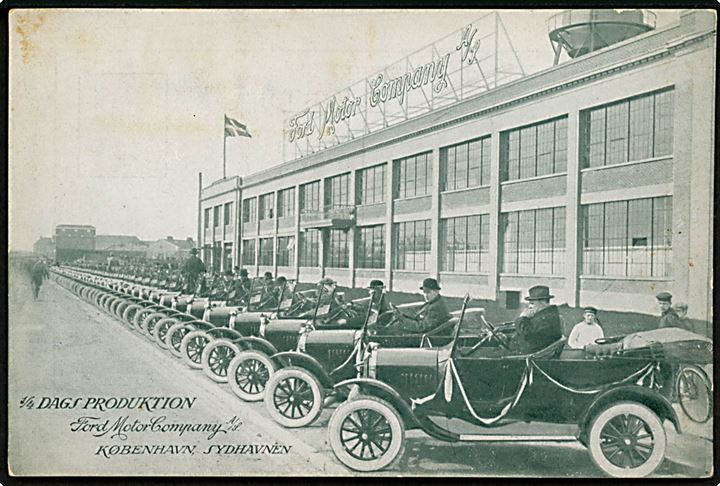 Ford Motor Company A/S, Sydhavnen, København. 1/4 dags produktion. Reklamekort E.H.P. no. 18356. Kvalitet 7