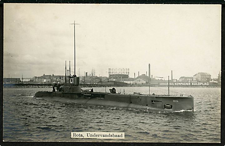 Marine. “Rota”, undervandsbåd “C1” ved Aarhus. Fotokort u/no. Kvalitet 8