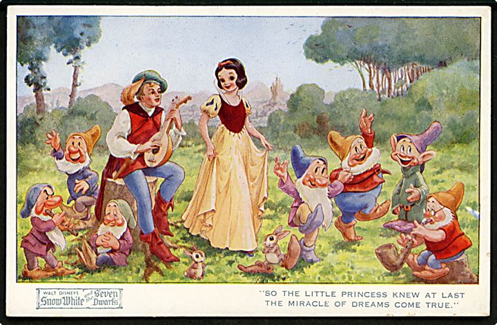 Walt Disney: Snehvide og de 7 små dværge. Valentine’s Snow-White no. 4299. Kvalitet 8