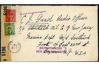 1 cent og 3 cents George VI på brev fra Toronto d. 7.6.1943 til canadisk Radio Officer på tankskibet M/S Svithoid i USA. Åbnet af amerikansk censur med 3-liniestempel: This communication referred to District Postal Censor by U. S. Naval Authorities.
