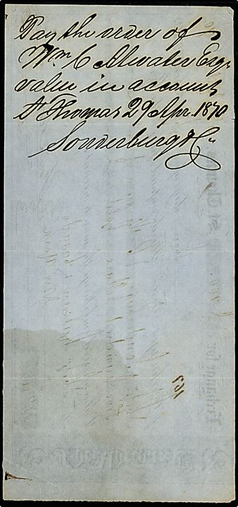 Kvittering fra firma St. Thomas d. 29.4.1870.