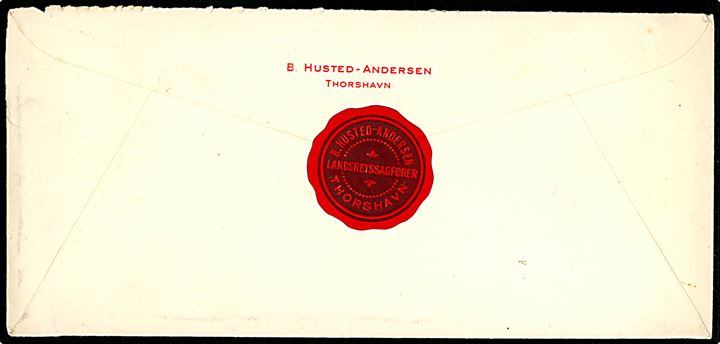 20 øre Chr. X på brev fra Thorshavn annulleret med skibs TMS København OMK.1 / Fra Island d. 8.11.1946 til København.