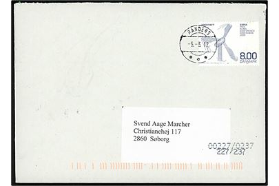 8 kr. COP15 udg. på brev annulleret med postsparestempel Randers d. 5.3.2012 til Søborg.