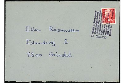 120 øre Margrethe på brev annulleret med kontorstempel til Grindsted. 
