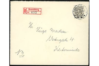 50 øre Chr. X single på anbefalet brev fra Svendborg d. 12.6.1942 til Kerteminde.