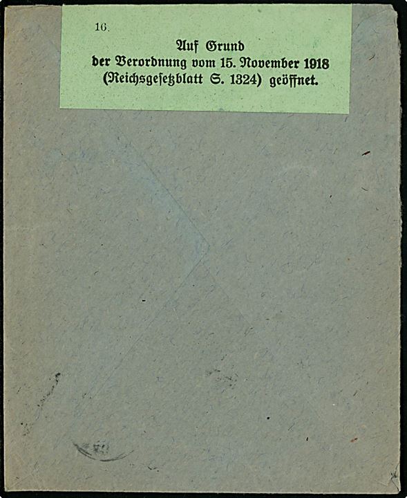 20 pfg. Ludwig III single på underfrankeret brev fra München d. 18.3.1920 til Basel, Schweiz. Åbnet af tysk valutakontrol og violet portostempel T15cts, samt påsat 20 c. Portomærke stemplet i Basel d. 21.3.1920