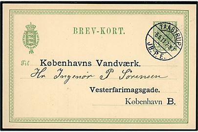 5 øre Fr. VIII helsagsbrevkort annulleret med brotype IIa Taastrup JB.P.E. d. 6.5.1911 til København.