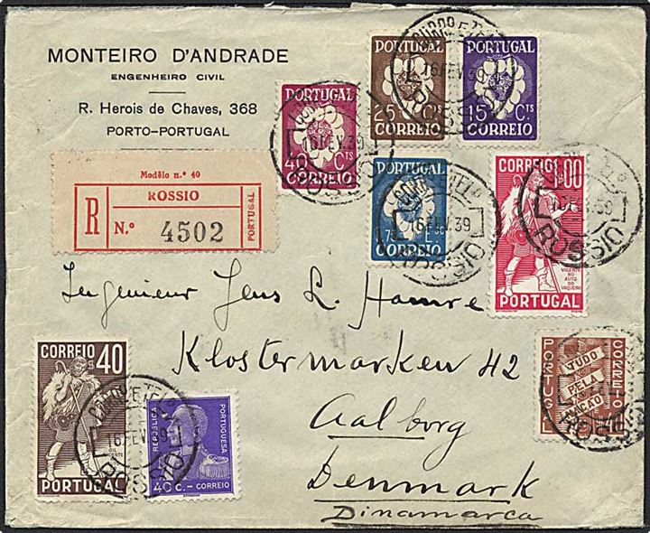 Rec. brev fra Possio d. 16.2.1939 til Aalborg.