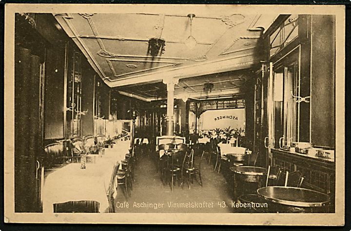 Vimmelskaftet 43, Café Aschinger, interiør. Stenders no. 50047. Kvalitet 7