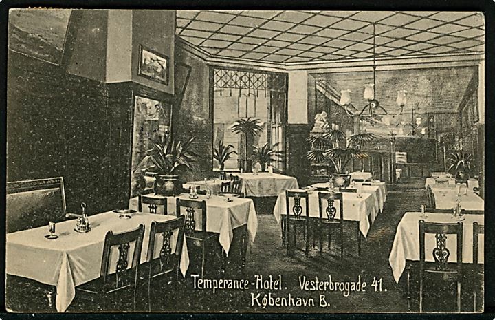Vesterbrogade 41 Hotel Temperance, interiør. Dansk Papirforsyning no. 137888 Kvalitet 7