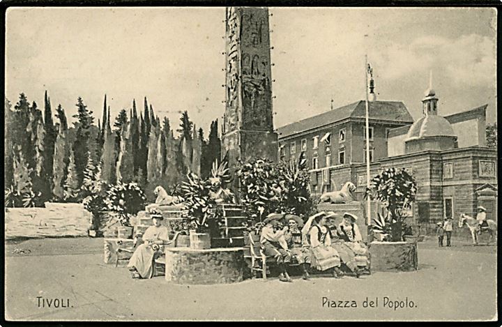 Tivoli. Udstilling “Piazza del Popolo 1908”. Stenders no. 14673. Kvalitet 8