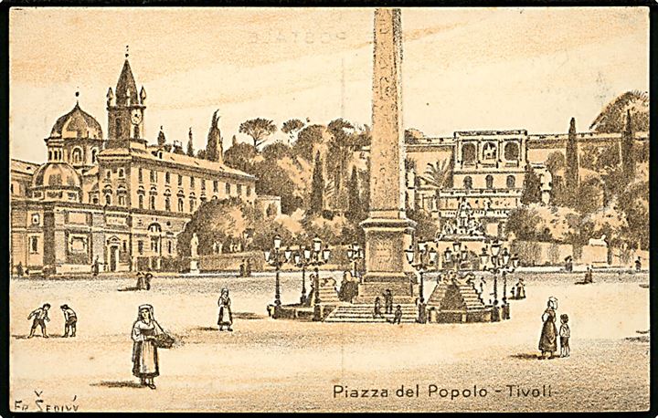 Franz Sedivý: “Piazza del Popolo” udstilling i Tivoli 1908. Stenders u/no Kvalitet 8
