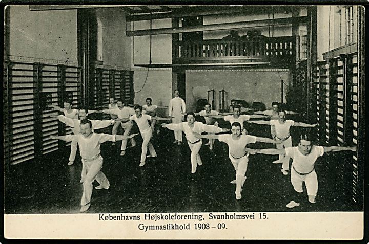 Svanholmsvej 15, Københavns Højskoleforening, Gymnastikhold 1908-09. Th. Buchhave u/no. Kvalitet 8