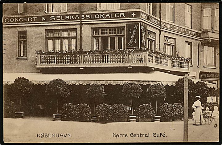 Nørrebrogade 124 “Nørre Central Café” ved August Larsen. Stenders no. 23193. Kvalitet 8