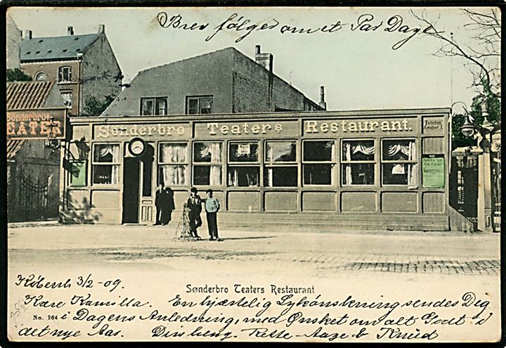 Amagerbrogade 16 Sønderbro Teaters Restaurant. Sundby Kiosk / P. Alstrup no. 264. Anvendt 1909. Kvalitet 7