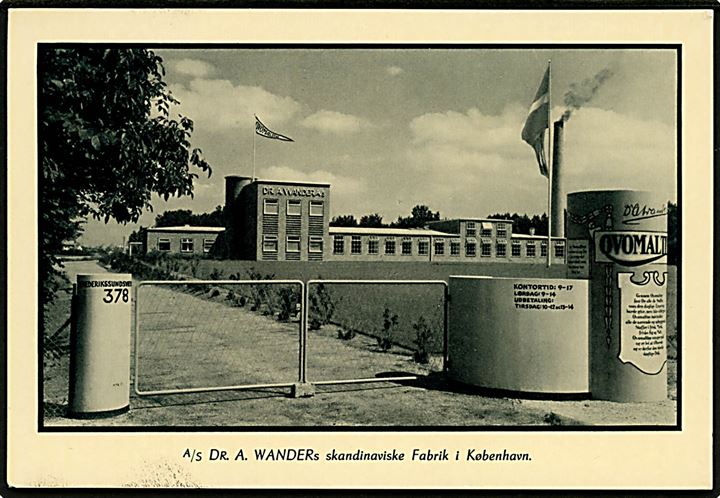 Husum, Frederikssundsvej 378 A/S Dr. A. Wander’s skandinaviske fabrik. Reklamekort u/no. Kvalitet 8
