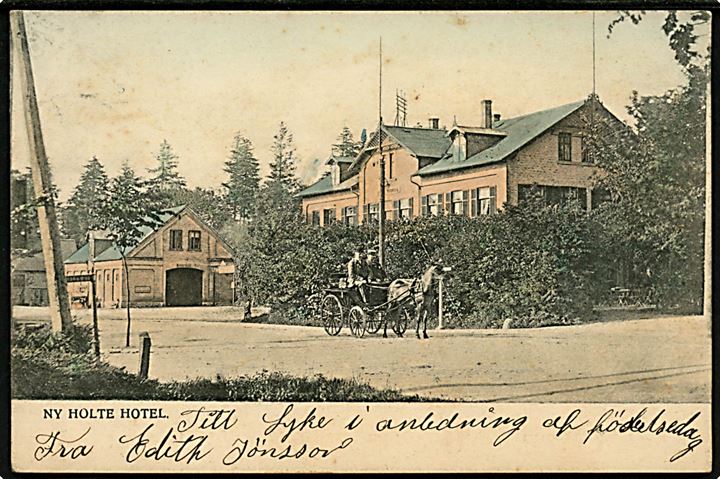 Holte, Hotel “Ny Holte” og Rejsestald. P. Alstrup no. 1722. Kvalitet 7
