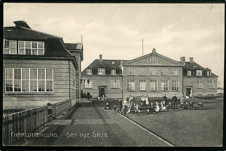 Charlottenlund, den nye skole. Stenders no. 20563. Kvalitet 8