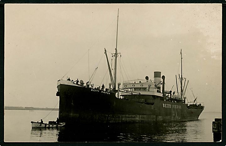 “Betty Mærsk”, S/S, Dampskibsselskabet af 1912 ved A. P. Møller. Fotokort u/no. Kvalitet 8