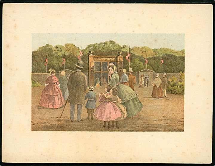 Tivoli. Indgangsport ca. 1850 “Tivoli & Vauxhall”. Kartonkort u/no. Kvalitet 7