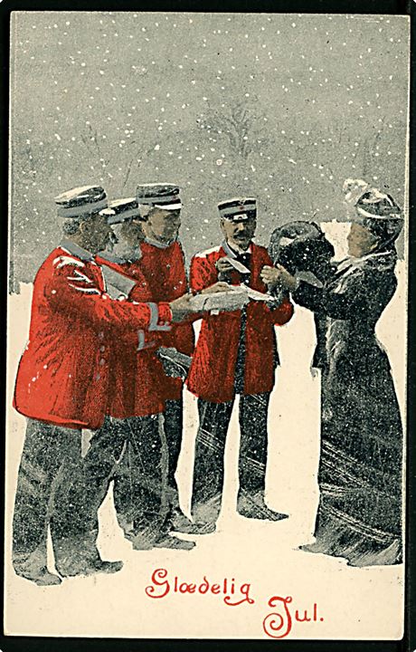 Postbude i sne. A. Vincent serie 122/7. Anvendt i 1914. Kvalitet 8