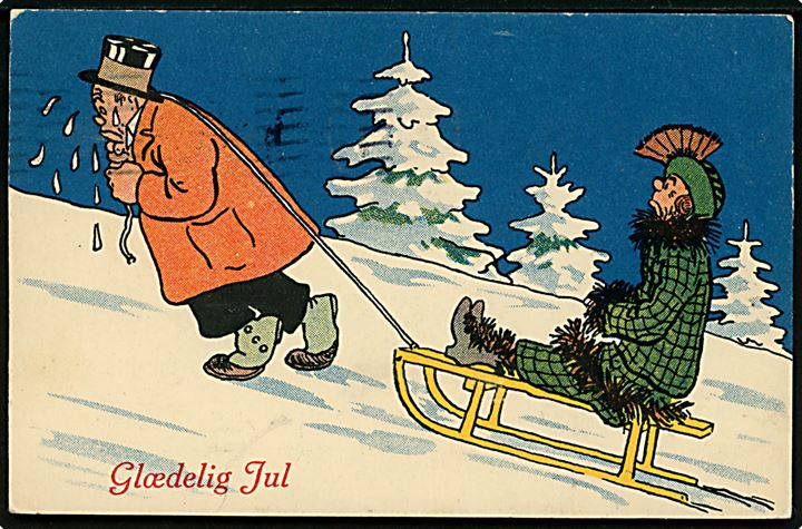 Herluf Jensenius (?): Gyldenspjæt i sne. “Glædelig Jul” Ed. F. Ph. no. 3252/4 Kvalitet 7