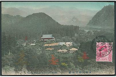 Japan. Sanbutsudo tempel , Nikko. Frankeret med Ceylon 6 c. Edward VII stemplet Colombo d. 21.10.1911 til Esbjerg, Danmark.