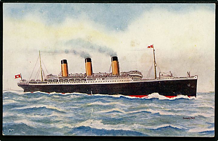 Majestic, S/S, White Star Line. Tegnet af John H. Fry. No. Salmon no. 2674.
