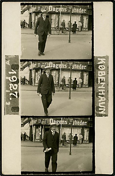 Kanonfoto fra København 1927 med D. N. Dagens Nyheder Central i baggrunden. U/no. Kvalitet 7