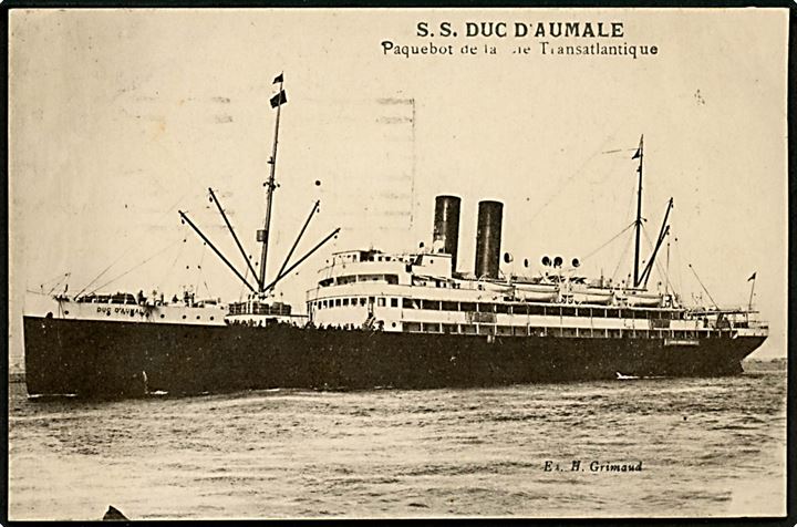 Frankrig. “Duc d’Aumale”, S/S, French Line. H. Grimaud u/no. Kvalitet 7
