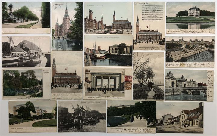 Fritz Benzen. Topografiske kort fra København. Alle under no. 500. 23 farve & 75 sort/hvid. 