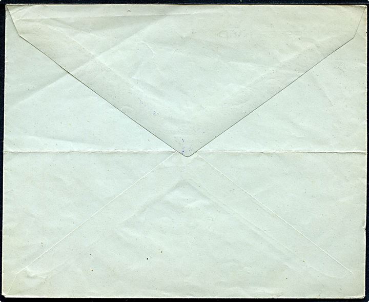 “Betalt 5 øre” postkontorfranko på lokal tryksag i København d. 7.12.1923. Anvendt på 2. dag med postkontor-frankostempel forsøg ved København Omk.