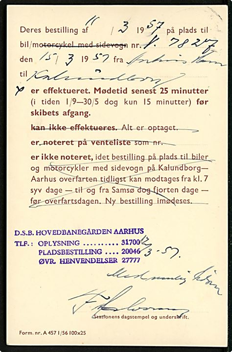 De danske Statsbaner 20 øre Fr. IX illustreret brevkort (fabr. 225x) fra Århus d. 12.3.1957 til Kolding.