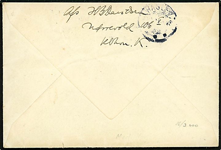20 øre Chr. X med variant “Hage på tværstreg i E”, nr. 48 i en del af oplaget, single på brev fra København *K* d. 21.9.1926 til Haslev. AFA: 3500,-