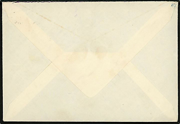 20 øre Chr. X på brev annulleret med bureaustempel Rønne - Allinge T.28 d. 16.10.1946 og sidestemplet med posthornstempel HUMLEDAL (TEJN) til København.