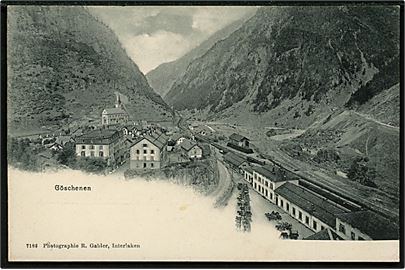 Schweiz, Göschenen jernbanestation ved Gotthard-tunnelen.