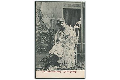 Fru Charlotte Wiehe-Berény i Den lille Dronning. (1865-1947)Hun var en dansk skuespiller, balletdanser og sanger. U/no.