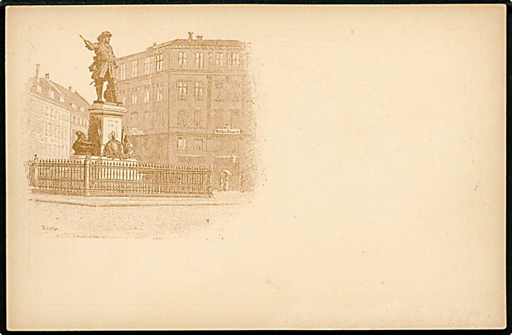 Købh., Niels Juul statue. L. Levison Junr. (Type LL14) fremstillet 1889. 
