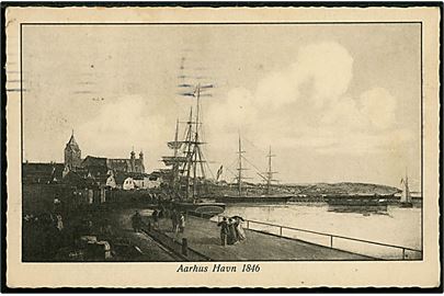 Aarhus havn anno 1846. Victor Hansen - Stenders no. 57343. 